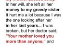 My Selfish Sister Stayed by Mom’s Side When She Fell Ill, but Everything Changed after the Doctor Shared Mom’s Last Words – Story of the Day